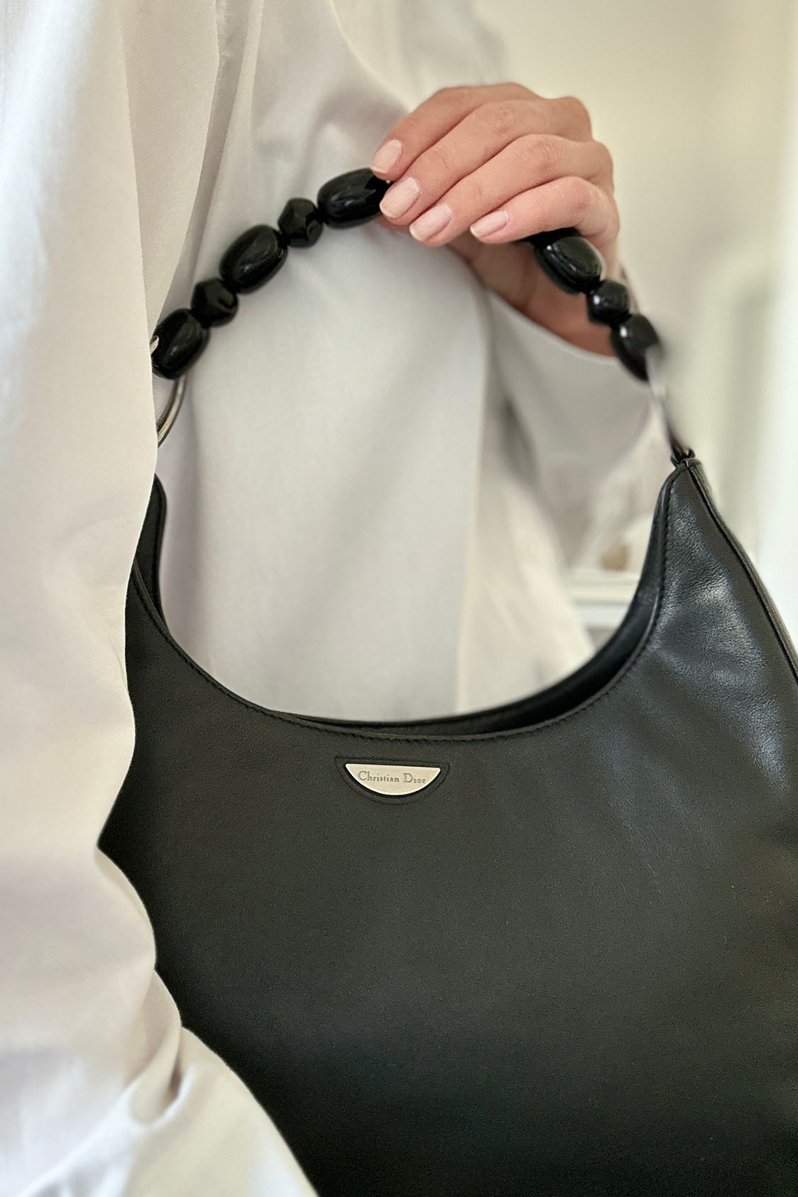 Dior Malice Pearl Leather Hobo - obrazek 2