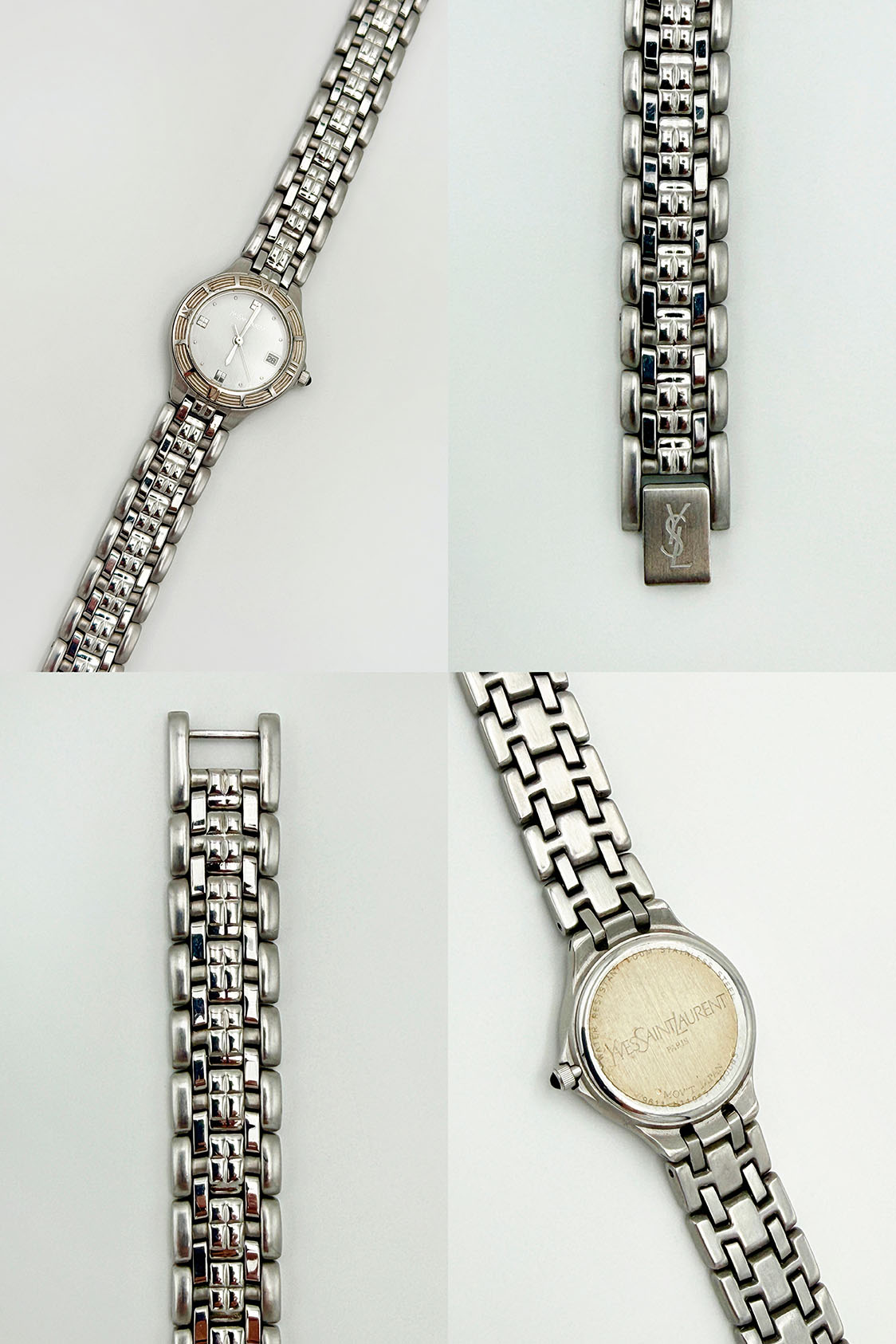 Zegarek YSL srebrna bransoleta 24 mm - obrazek 4