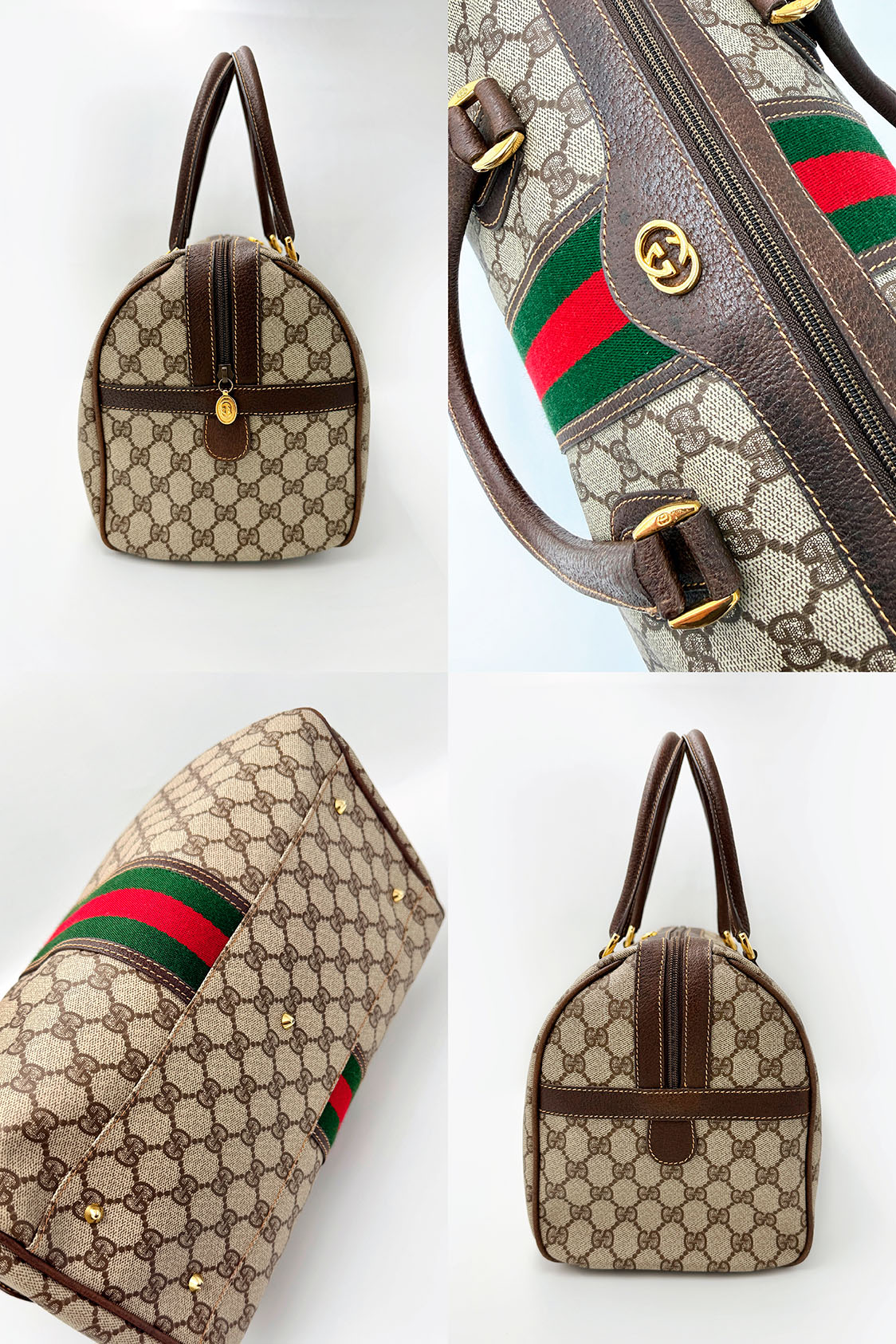 Gucci GG Supreme Web Boston Bag - obrazek 3