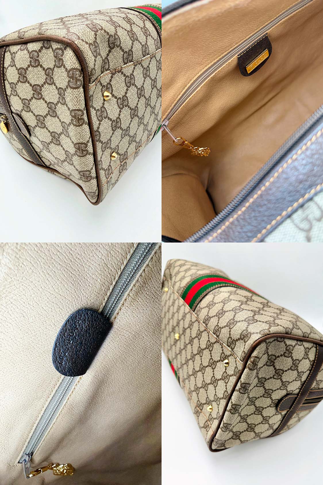 Gucci GG Supreme Web Boston Bag - obrazek 4