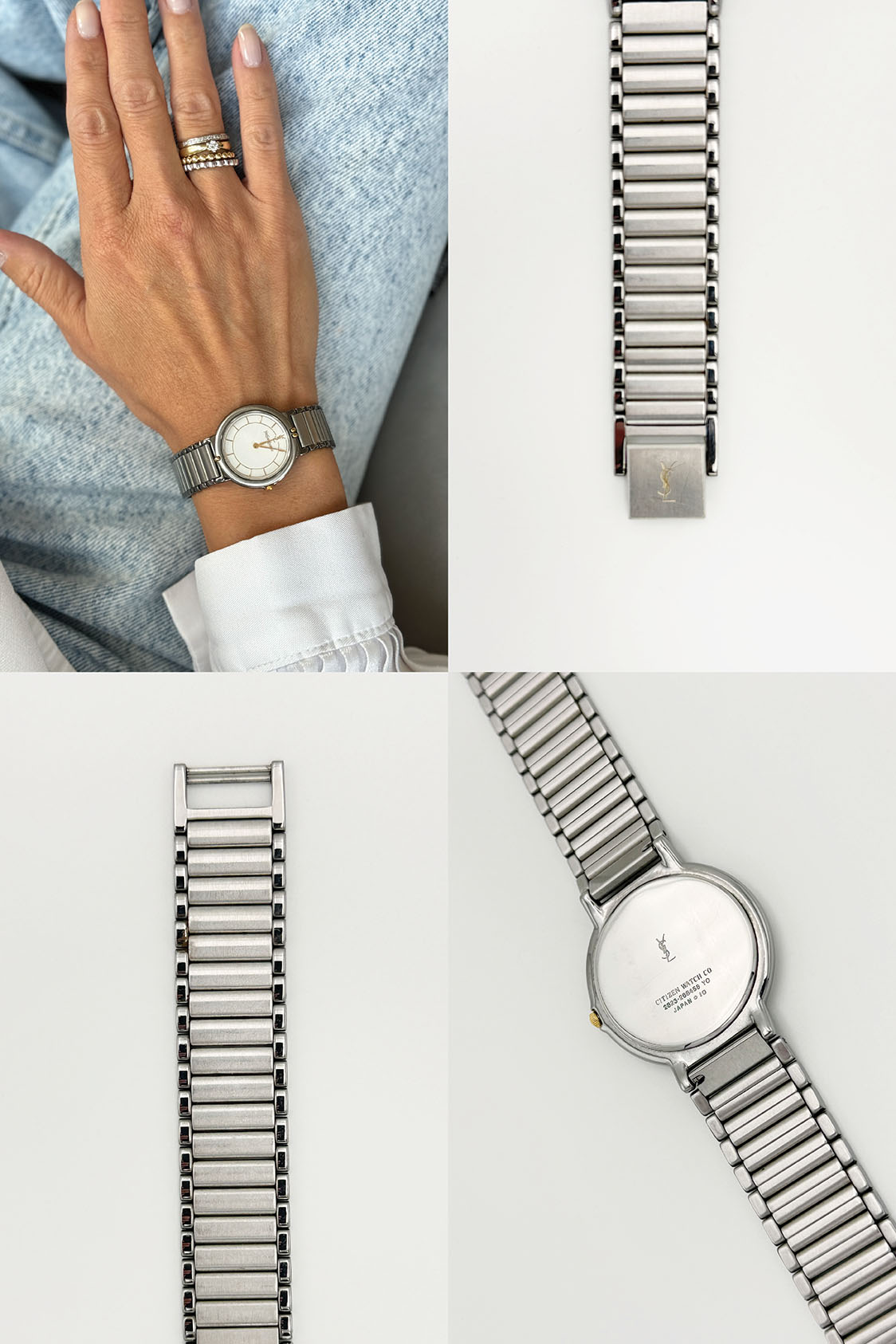 Zegarek YSL srebrna bransoleta 30 mm - obrazek 4