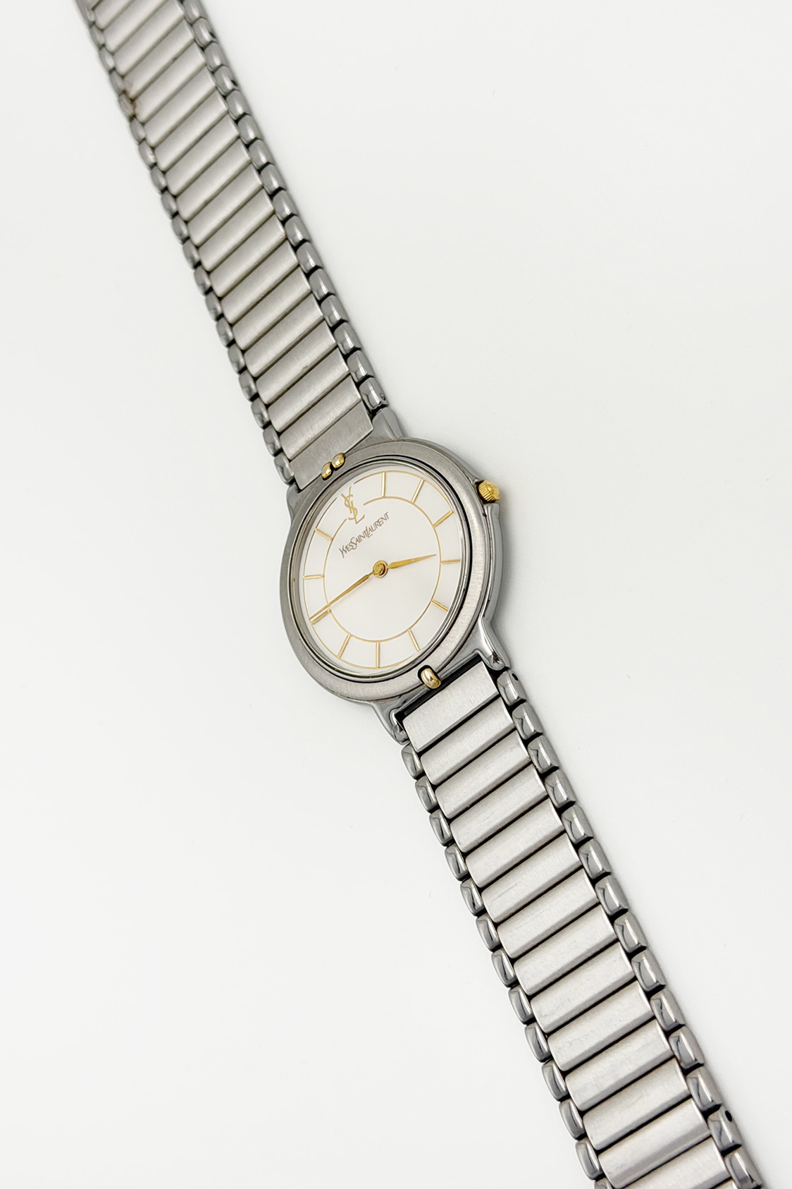 Zegarek YSL srebrna bransoleta 30 mm - obrazek 3
